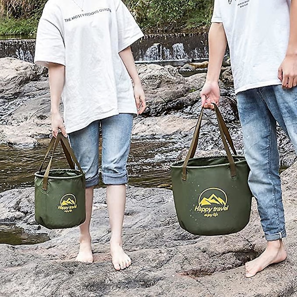 Hopfällbart utomhusfat, hopfällbar hink, vattentät hopfällbar vattenpåse, bärbar hopfällbar hink vattenbehållare diskho för fiske camping strand