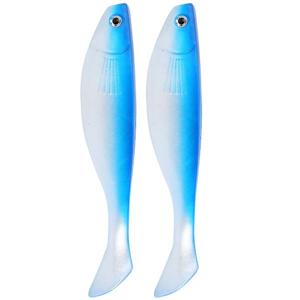 2 st/paket Nya Levande Konstgjorda Mjuka Beten Falskt Fiskebete Tillbehör (Blå)