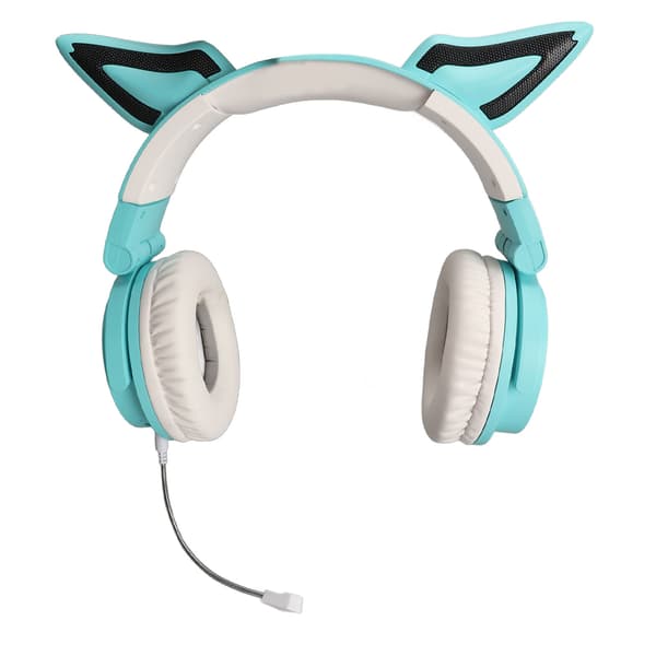 RGB Cat Ear Headset Bluetooth 5.3 Trådlös Brusreducering Typ C Vikbart Gaming Headset med Mikrofon för Lyssning