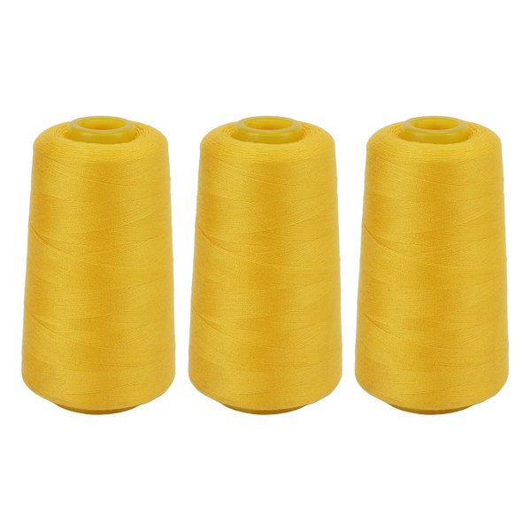 3 kpl Serger-lanka keltainen väri Tukeva kestävä kestävä korkea lujuus mukava rakenne Eloisa väri keltainen lanka