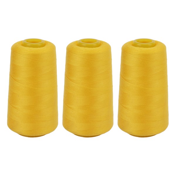 3st Serger-tråd Gul färg Robust Hållbar Hög styrka Bekväm textur Levande färg Gul tråd