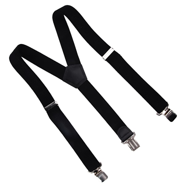 Herr Suspender Stark Fixering Justerbar Vacker Praktisk Fashionabel Metallklämma Bred Suspender för Formell FestSvart