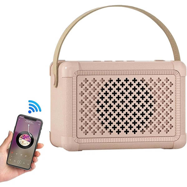 Mini Vintage Trådlös Musikhögtalare med Superbas och Stereoljud, 5.0 Bluetooth, Handsfree Samtal
