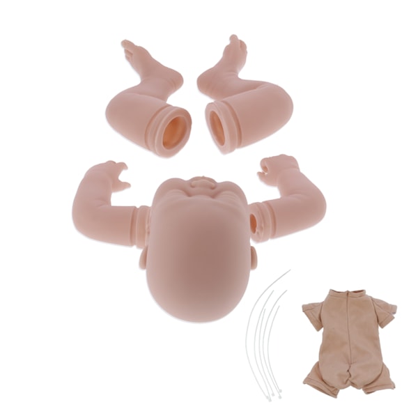 22 tums DIY docka kit omålad tom docka spädbarn mjuka lemmar docka delar tillbehör set
