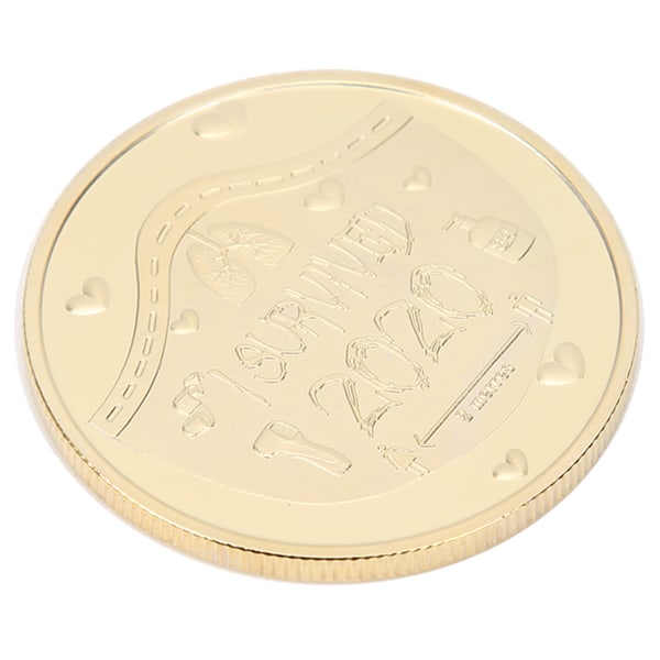 Jag överlevde 2020 minnesmynt dubbelsidigt mynt minnesmynt gåva för samlare (guld)