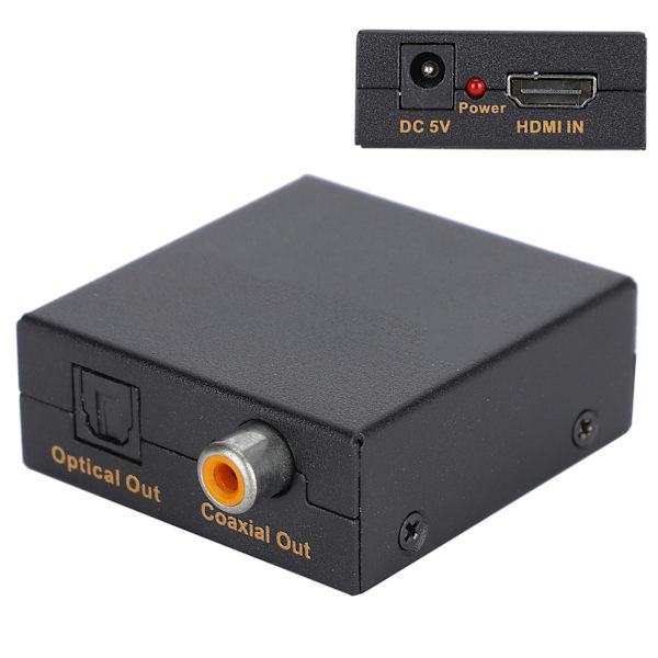 HDMI-ingång till SPDIF Coaxial Out Converter Audio Extractor Adapter för spelardator