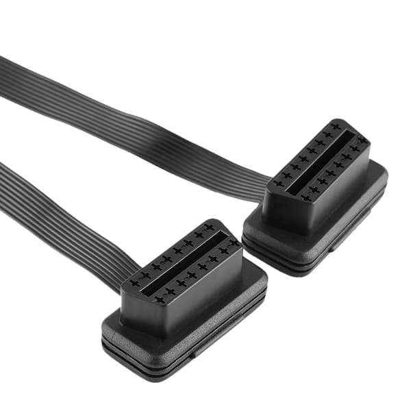 Bil OBD2 16-pin 2-i-1 konvertert kabel diagnostisk forlengelseskabelkontaktadapter