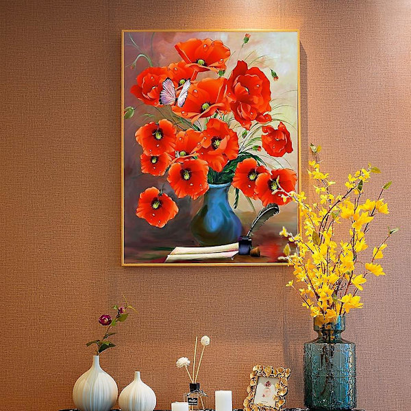 Winter Jasmine Flower Full Square DIY Diamond Paining Kit - 5D Full Drill Broderi for voksne