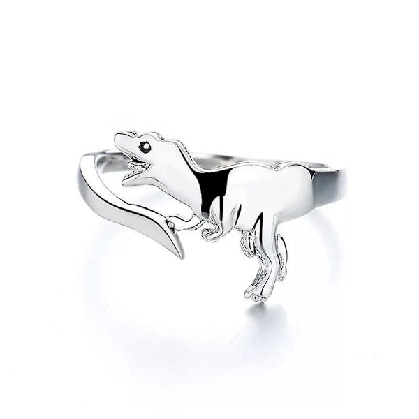 Dinosaurring Antikk Sølv Giraff