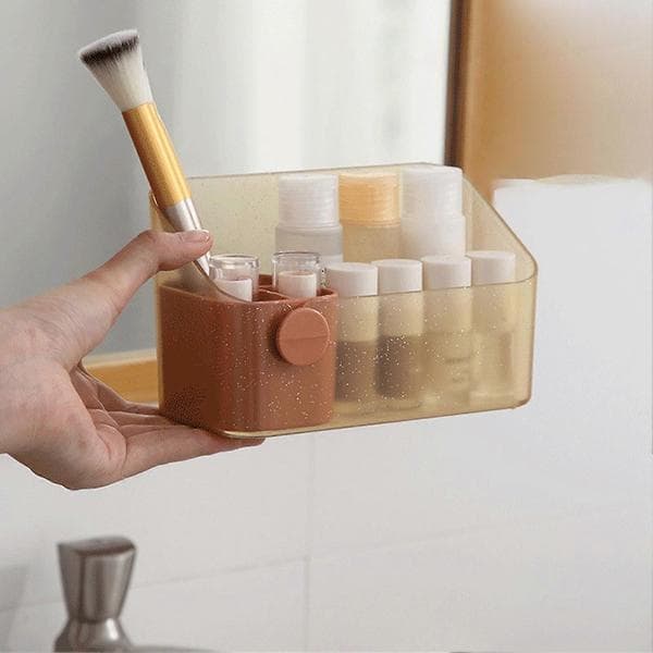 Vanity Organizer with Drawer and Removable Box for Toiletries and Cosmetics Storage White