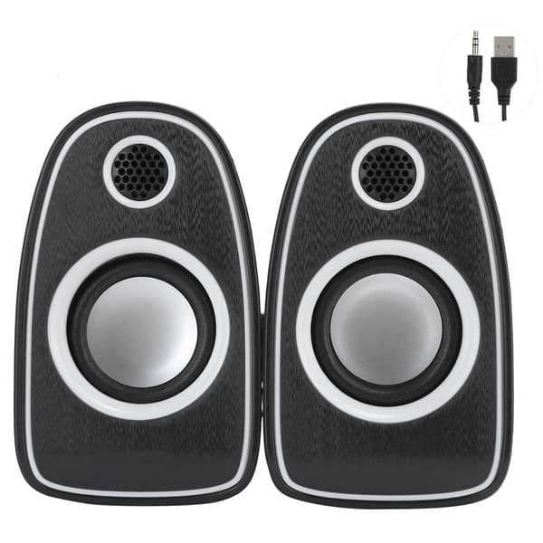 Q5 Bærbar Mini Hi-Fi Digital Højttaler ABS Desktop USB 3.5mm Stereo Input Stemmeboks