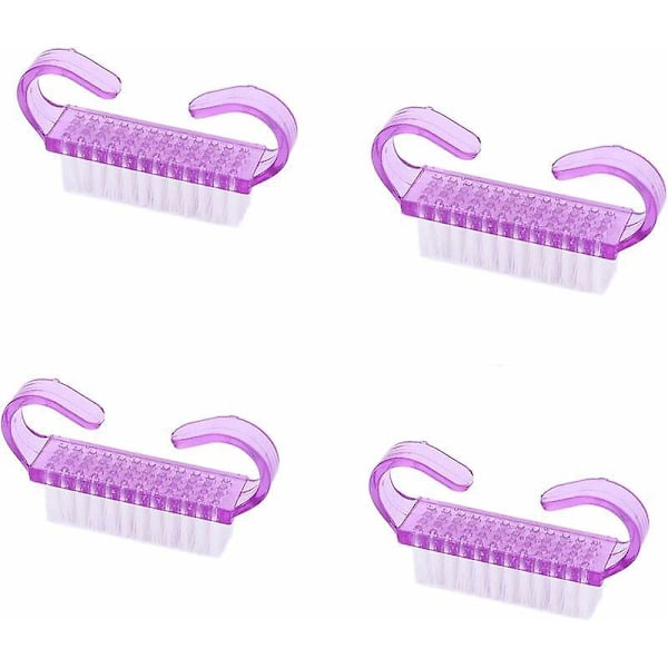 Neglebørste i plastik, Neglebørste med håndtag, Håndvaskebørste, Neglerensebørste, Håndrensebørste, Neglekunstrengøringsværktøj, 4 stk.