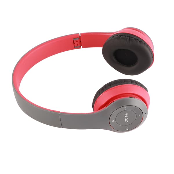 Bluetooth-headset vikbart tung bas ergonomiskt trådlöst sportheadset för studenter vuxna hemmakontor skola röd