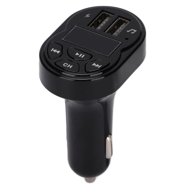 Bil Bluetooth-sändare ABS Trådlös Bluetooth FM-radioadapter med 2 USB-portar DC 12V-24V