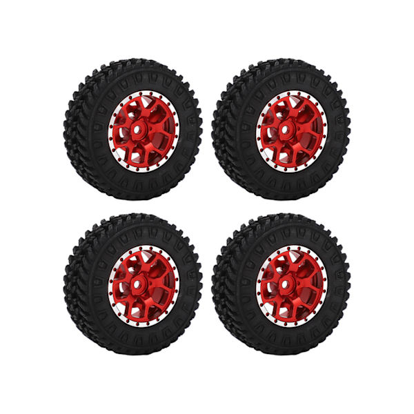 4 kpl 7 mm:n metallivanteen kumirenkaat AXIAL SCX24 1/24 RC-autoon, päivitystarvikkeet, punainen