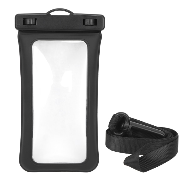 PVC vandtæt flydende telefoncover Elastisk telefontaske Strap Touch Bag til Rafting SvømningSort