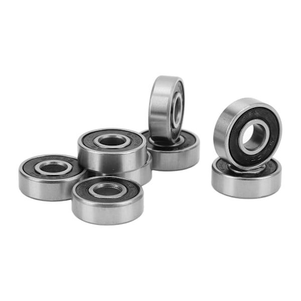 8 stk. 608RS ABEC 9 kuglelejer i kulstofstål, forseglede skateboardlejer 8x22x7mm til rulleskøjter, dansebrætter, sort