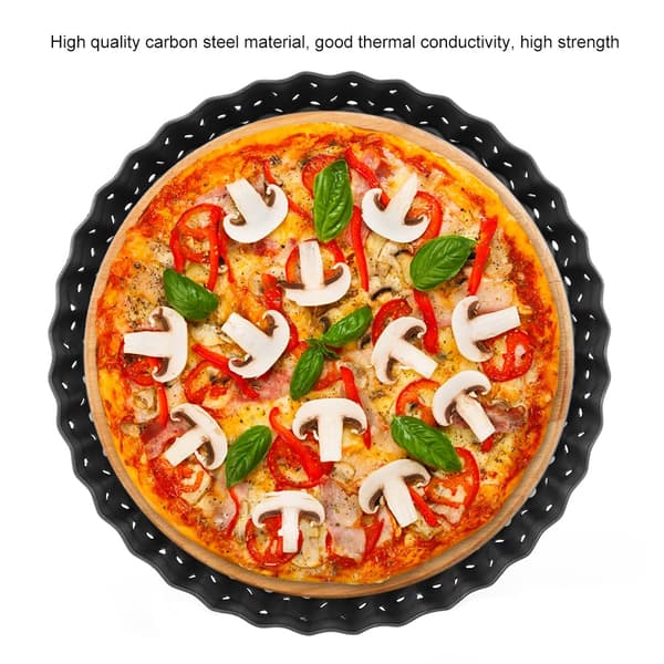 Husholdnings Tyk Non-Stick Kulstofstål Pizzaform Bageplade Køkken Bageværktøj (L (9in))