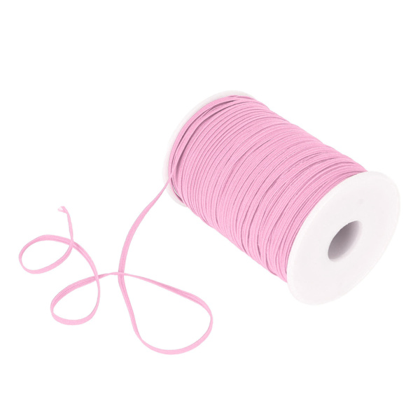 Elastisk ledning 50 Yards 0,1 tommer bred blød fleksibel nylon åndbar vaskbar armbåndssnor til håndværk DIY perler Pink