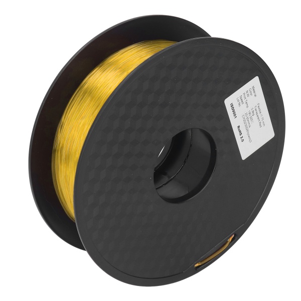 TPU-filamentti 1,75 mm 1 kg:n nippu, tukkeutumaton, joustava FDM 3D-tulostinmateriaali, läpinäkyvä keltainen