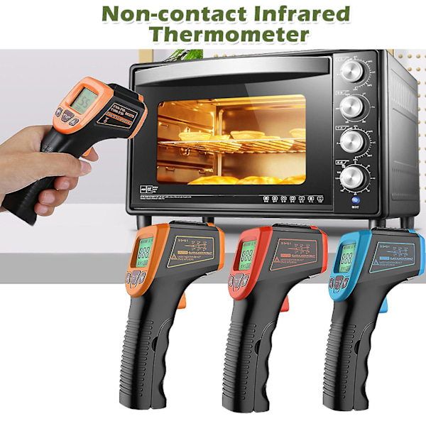 Infrarød Laser Termometer Pistol Berøringsfri Digital Temperaturmåling Tester - B7 Rød