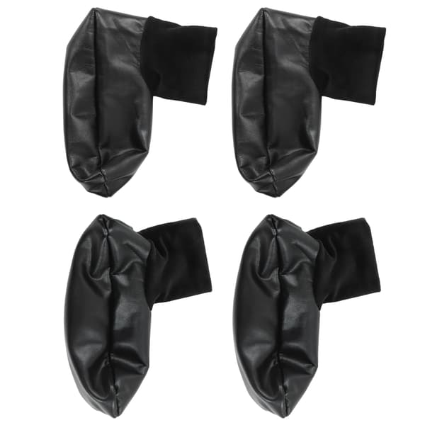 Sunnah Khuff-strumpor PU-läder Polyester Bekväm Varm Plyschfoder Termiska Khuffain-strumpor för skostorlek 36 till 41 EU Svart Elastisk Version