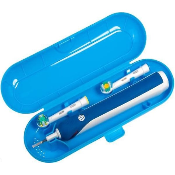 Blått bærbart erstatningsreisesett i plast for elektriske tannbørster
