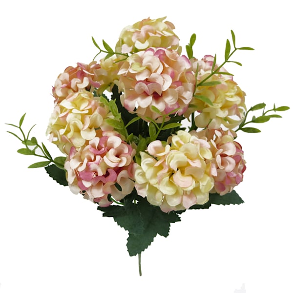 Konstgjord hortensia 10 i 1 champagne realistisk lättskött tyg konstgjord blomma dekor för bröllop hemfest inomhus utomhus