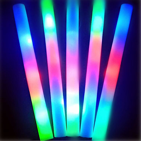 Förpackning med 5 LED Foam Light-Up Sticks med blinkande lampor för disco, festivaler och presenter