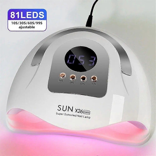 Profesjonell negletørker med 81 LED-lys og automatisk sensor, tidsstyrt tørking for manikyr og UV-neglelakk, egnet for hjemmebruk og salong EU