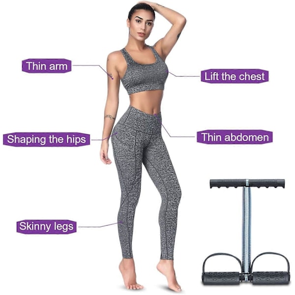 Træk Elastisk Reb Spænding Mave Fjeder Materiale Ben Træner Mave Trimmer Bodybuilding Rimentator til Fitness Yoga Træning (Sort)