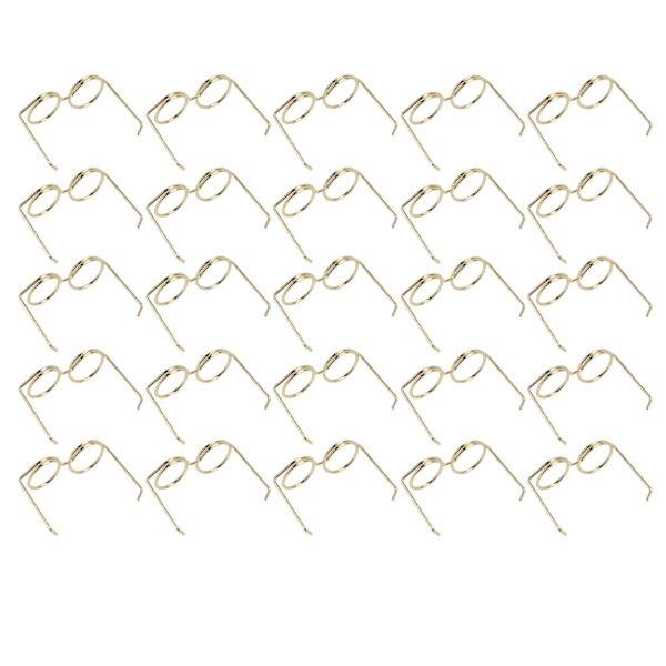 25 st papperklämmor Rostfria galvaniseringsprocess Fadeless Mini Glasögonformade papperklämmor med genomskinlig låda för kontorsguld