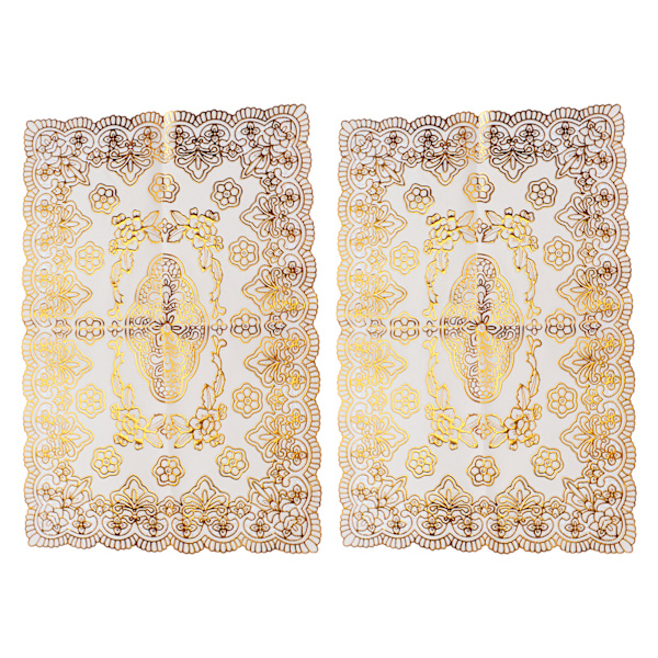 2kpl 30cm x 45cm PVC pöytämatto Kultainen pöytämatot Cup Coaster Pad Keittiön hääkoristeluTyyli 4