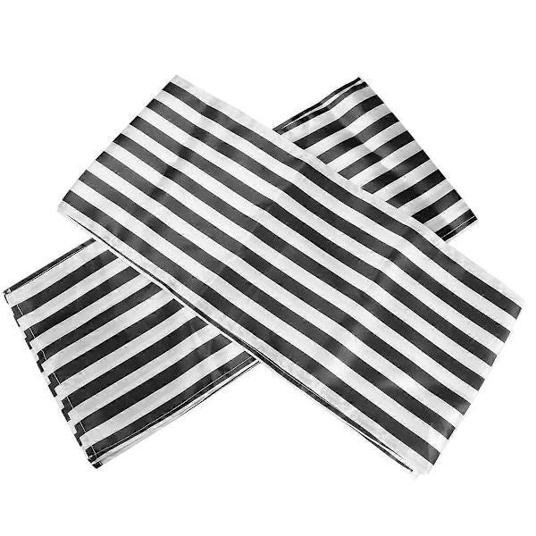 Stripete Polyester Duk for Middag (Svart og Hvit, 2-pakning)