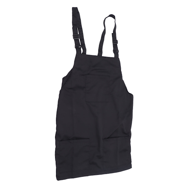 Kök Förkläde Svart Förkläde Polyester Fickor Justerbar Rem Unisex Förkläde för Hem Kommersiell Kaffebutik Restauranger