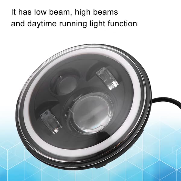 7 tommer runde LED-forlygter Halo Angle Eyes Dagkørelys Blinklys