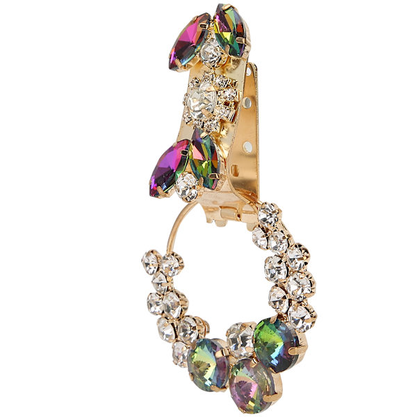 Rhinestone Crystal Buckle Flower Round DIY Kläder Sy Dekoration Tillbehör Flame Färgglada Rund