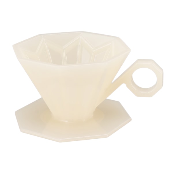 Kaffe Filter Kop Resin Papirløs Genanvendelig Ottekantet Hæld Over Kaffe Maskine Filter Kegle med Håndtag til V60 Beige