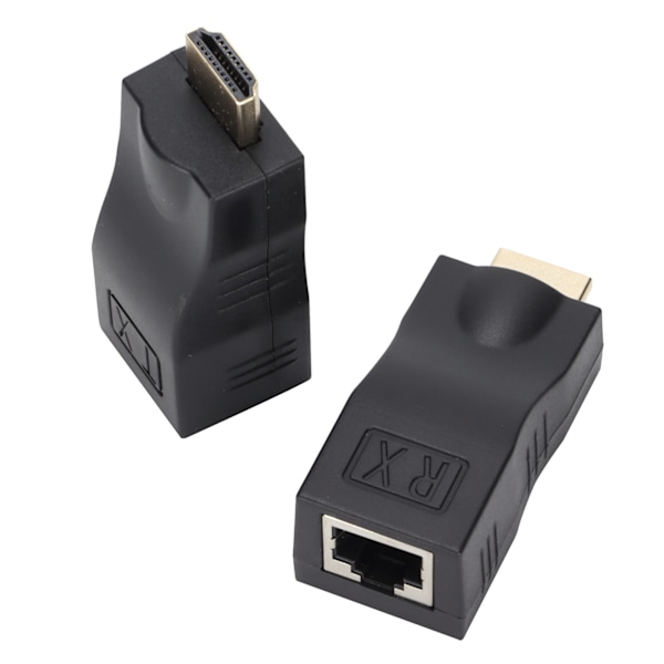 Signal Adapter Svart RJ45 till HighDefinition Multimedia Interface Överföringsförlängare