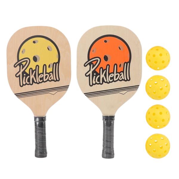 Pickleball-set med träracketar för nybörjare