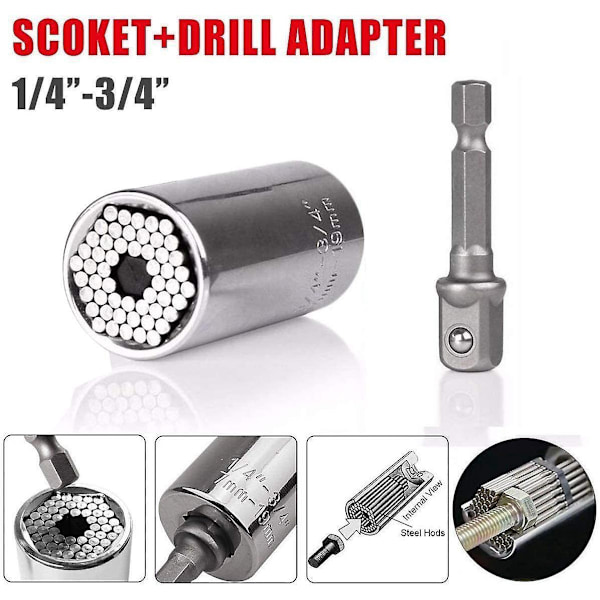 Hylsnyckel Universalmutter Universal Hylsnyckel Multifunktionella Handverktyg Reparationsadapter Reparationsverktyg för 7-19mm Tänger med