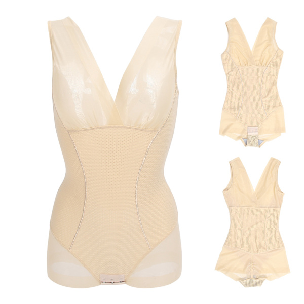 Bantning Body Shapewear Efter förlossning Rumpan lyfter magkontroll Waist trainer Bodysuit (hudfärg)L