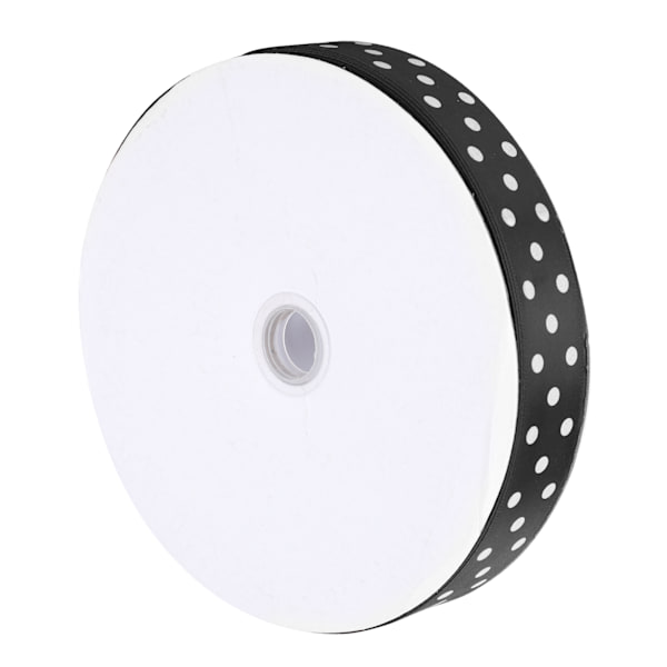 Satinband med prickmönster, hårspännen, presentinslagning, slips, gör-det-själv-hantverksverktyg, 100 meter, 2,5 cm, svart