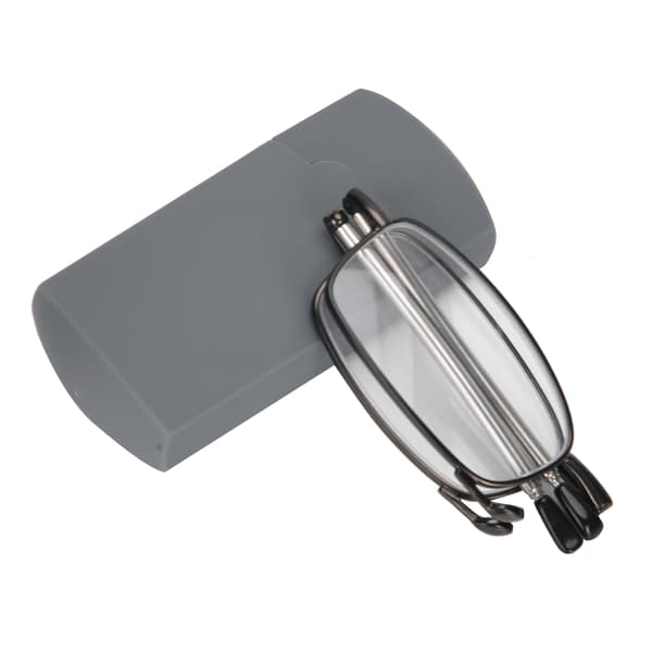 Sammenleggbare briller Unisex Menn Kvinner Rustfritt stål Eldre Anti-skli Lesebriller (+150 Grå)