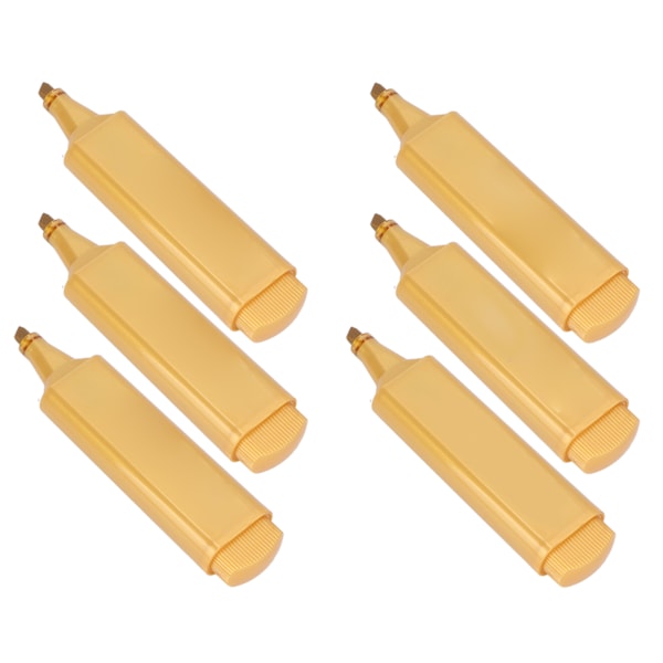 6 st Markeringspennor Miljövänlig Blank Delikat Guld Färg Metallic Glitter Markeringspenna