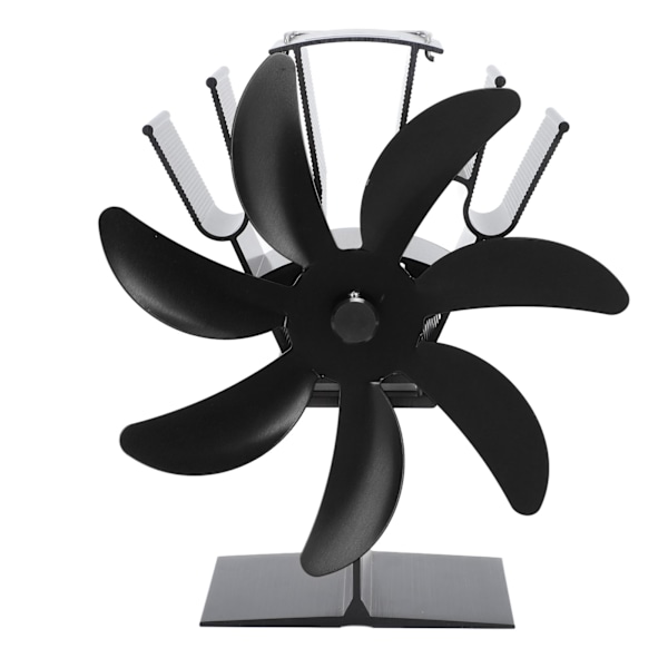 7 Blade Heat Powered Stove Fan Aluminum Alloy Thermoelectric Fireplace Fans for Wood Log Burners Fireplace Black