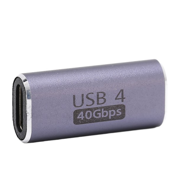 Typ C hona till hona adapter aluminiumlegering 40Gbps 100W kopplingsförlängare för surfplatta Mobiltelefon rak typ