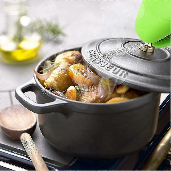 Silikon Matlagnings Nypgrepp Grytlappar, Fingerskydd Grytunderlägg För Kök, Matlagning, Bakning, Grillning - Värmebeständiga Handskar (grön)