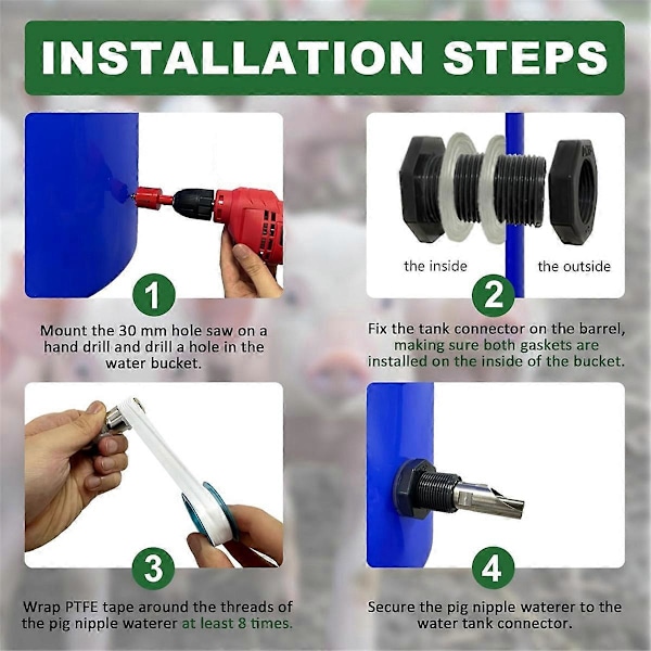 5 st Pig Waterer Nipples, Automatisk Pig Nipple Water Drinker