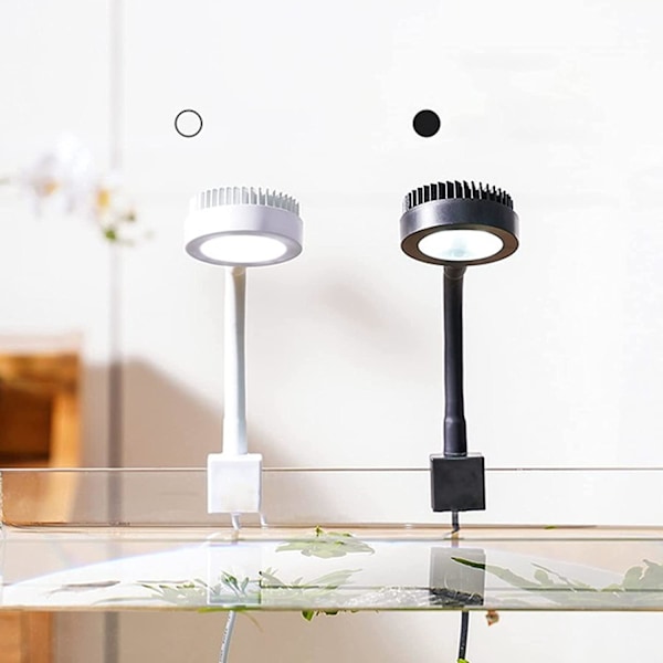 Fuld Spektrum Akvarielys, Lille Clip-lys til Akvarium (Sort)